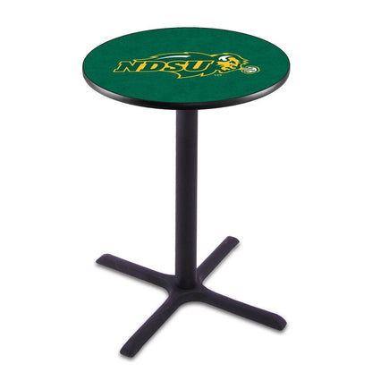 L211 North Dakota State University 36' Tall - 36' Top Pub Table w/ Black Wrinkle Finish