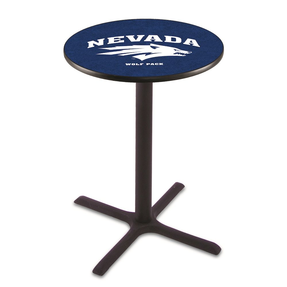 L211 University of Nevada 36' Tall - 36' Top Pub Table w/ Black Wrinkle Finish