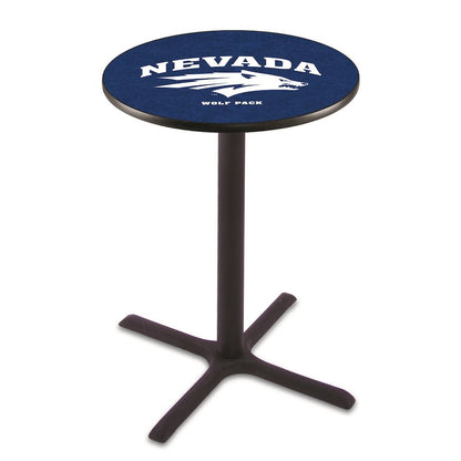 L211 University of Nevada 36' Tall - 36' Top Pub Table w/ Black Wrinkle Finish