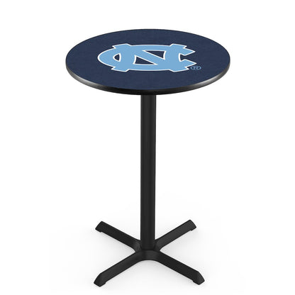 L211 University of North Carolina 36' Tall - 36' Top Pub Table w/ Black Wrinkle Finish