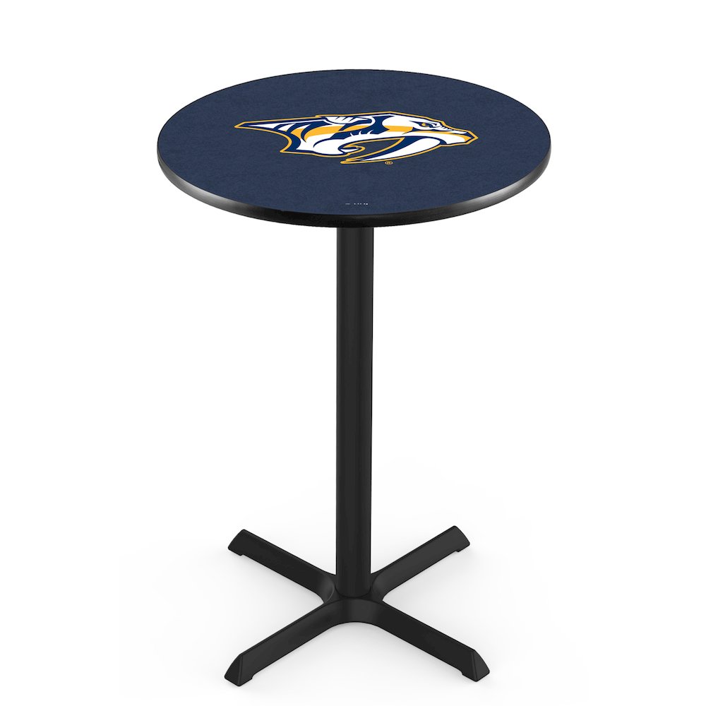 L211 Nashville Predators 36' Tall - 36' Top Pub Table w/ Black Wrinkle Finish (5281)