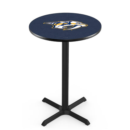 L211 Nashville Predators 36' Tall - 36' Top Pub Table w/ Black Wrinkle Finish (5281)
