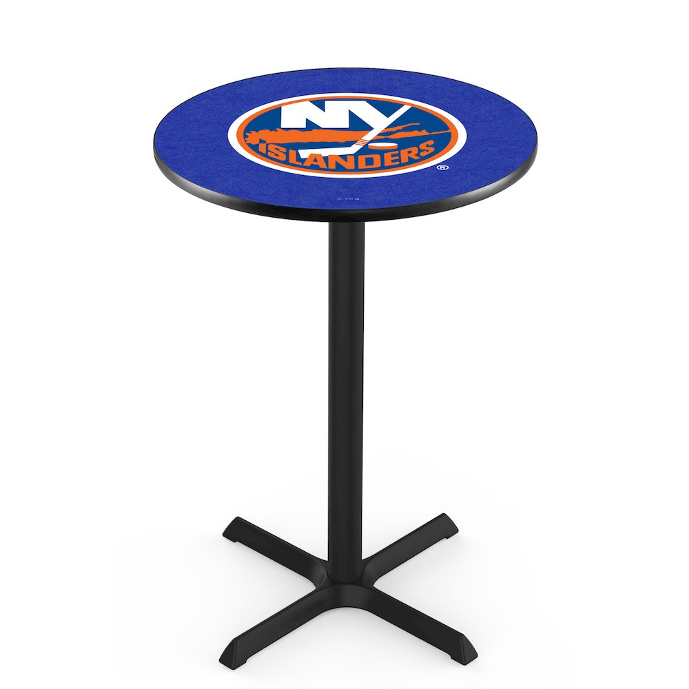 L211 New York Islanders 36" Tall - 36" Top Pub Table with Black Wrinkle Finish (5304)