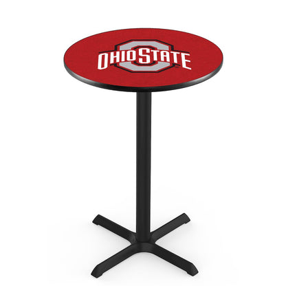 L211 Ohio State University 36' Tall - 36' Top Pub Table w/ Black Wrinkle Finish