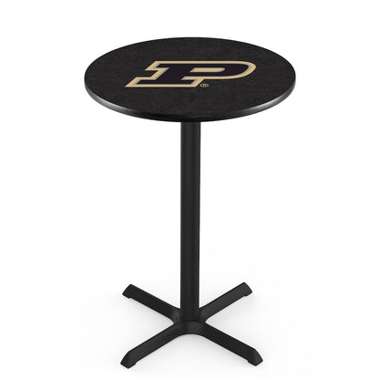 L211 Purdue 36' Tall - 36' Top Pub Table w/ Black Wrinkle Finish