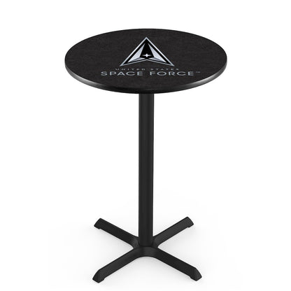 United States Space Force 36" Tall - 36" Top Pub Table with Black Wrinkle Finish
