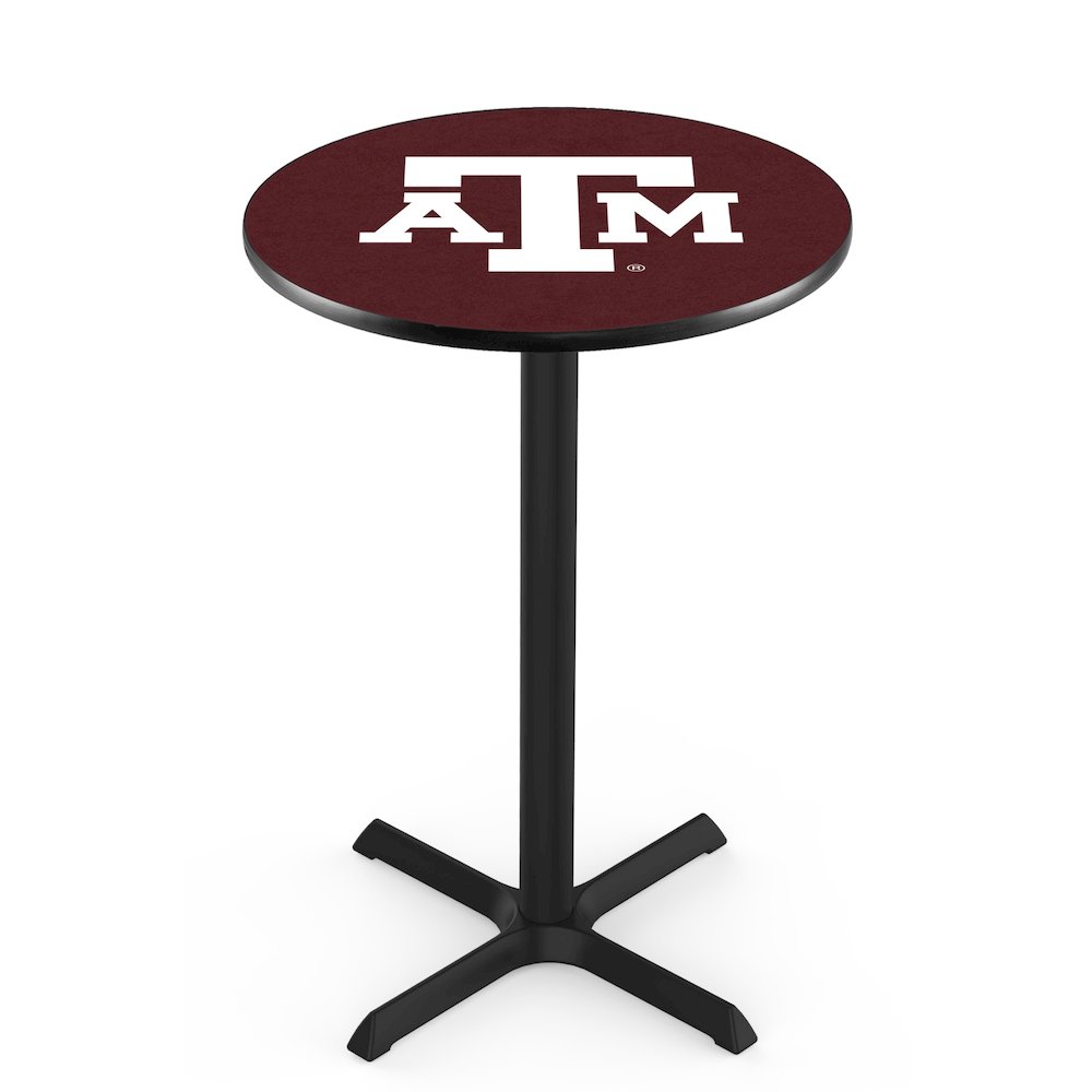 L211 Texas A&M 36" Tall - 36" Top Pub Table with Black Wrinkle Finish