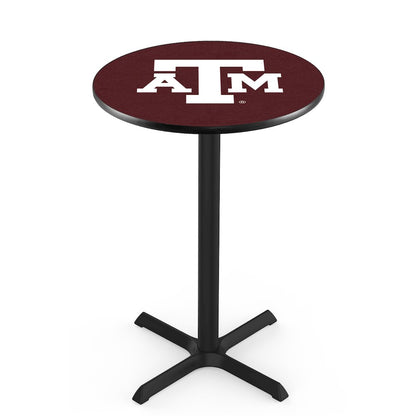 L211 Texas A&M 36" Tall - 36" Top Pub Table with Black Wrinkle Finish