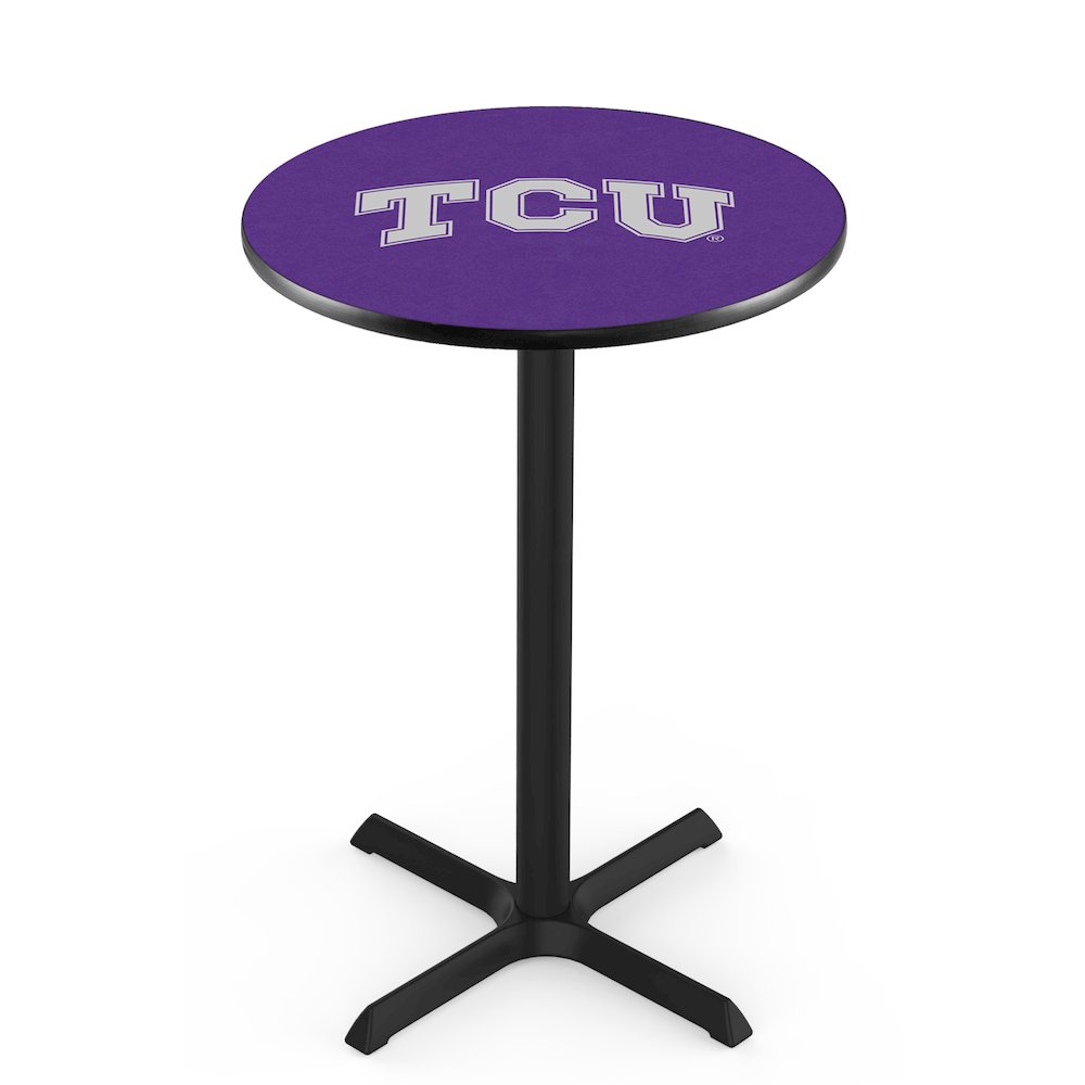 L211 Texas Christian University 36' Tall - 36' Top Pub Table w/ Black Wrinkle Finish