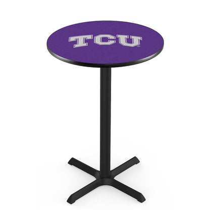 L211 Texas Christian University 36' Tall - 36' Top Pub Table w/ Black Wrinkle Finish