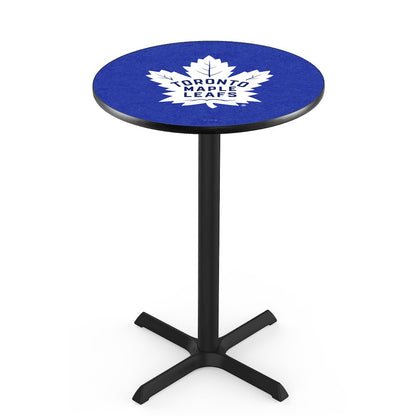 L211 Toronto Maple Leafs 36' Tall - 36' Top Pub Table w/ Black Wrinkle Finish (5601)
