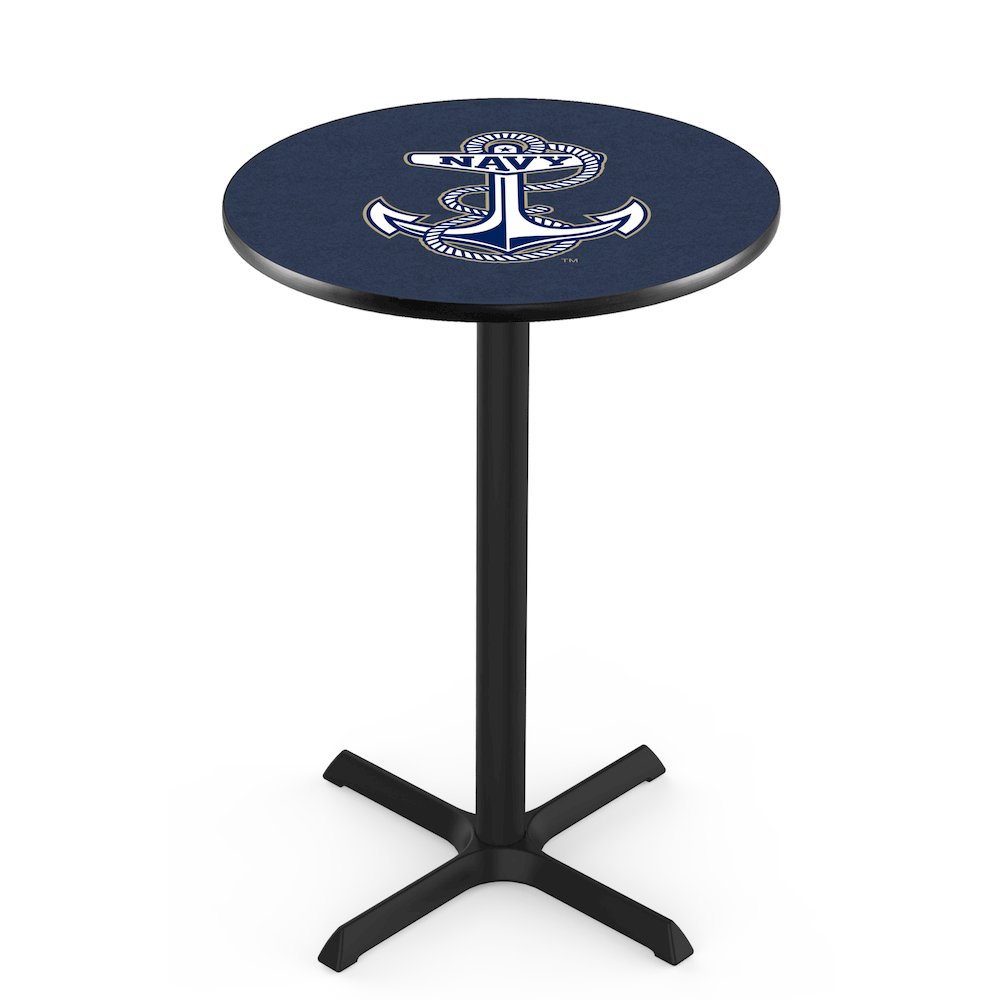 L211 US Naval Academy 36" Tall - 36" Top Pub Table with Black Wrinkle Finish
