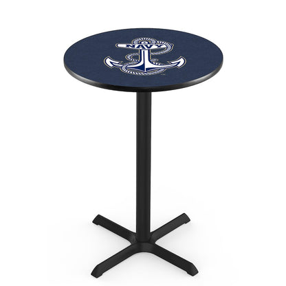 L211 US Naval Academy 36" Tall - 36" Top Pub Table with Black Wrinkle Finish