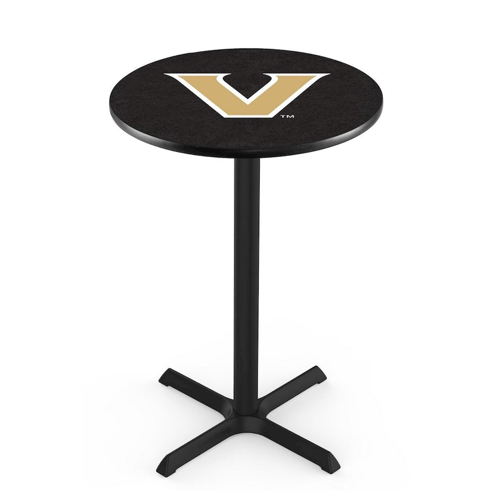 L211 Vanderbilt University 36' Tall - 36' Top Pub Table w/ Black Wrinkle Finish