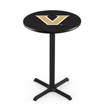 L211 Vanderbilt University 36' Tall - 36' Top Pub Table w/ Black Wrinkle Finish