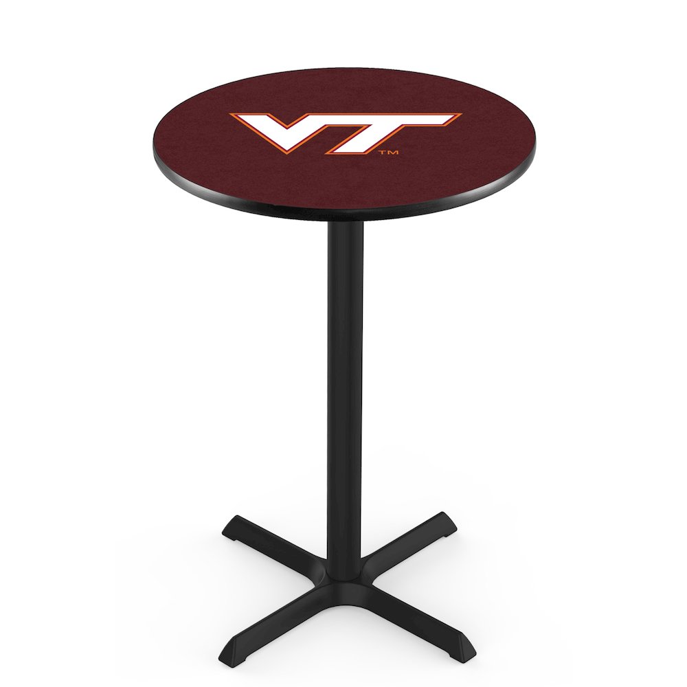 L211 Virginia Tech University 36" Tall - 36" Top Pub Table with Black Wrinkle Finish