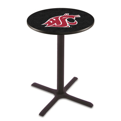 L211 Washington State University 36' Tall - 36' Top Pub Table w/ Black Wrinkle Finish