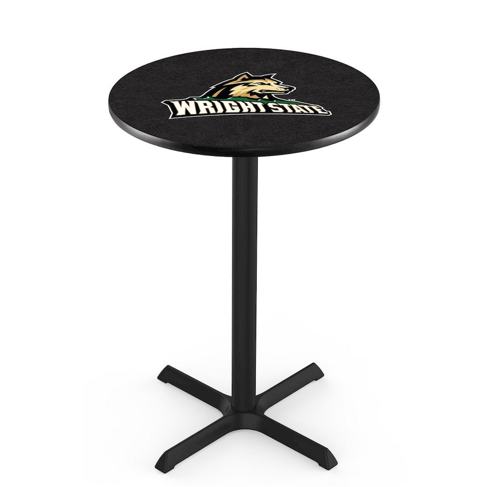 L211 Wright State University 36' Tall - 36' Top Pub Table w/ Black Wrinkle Finish