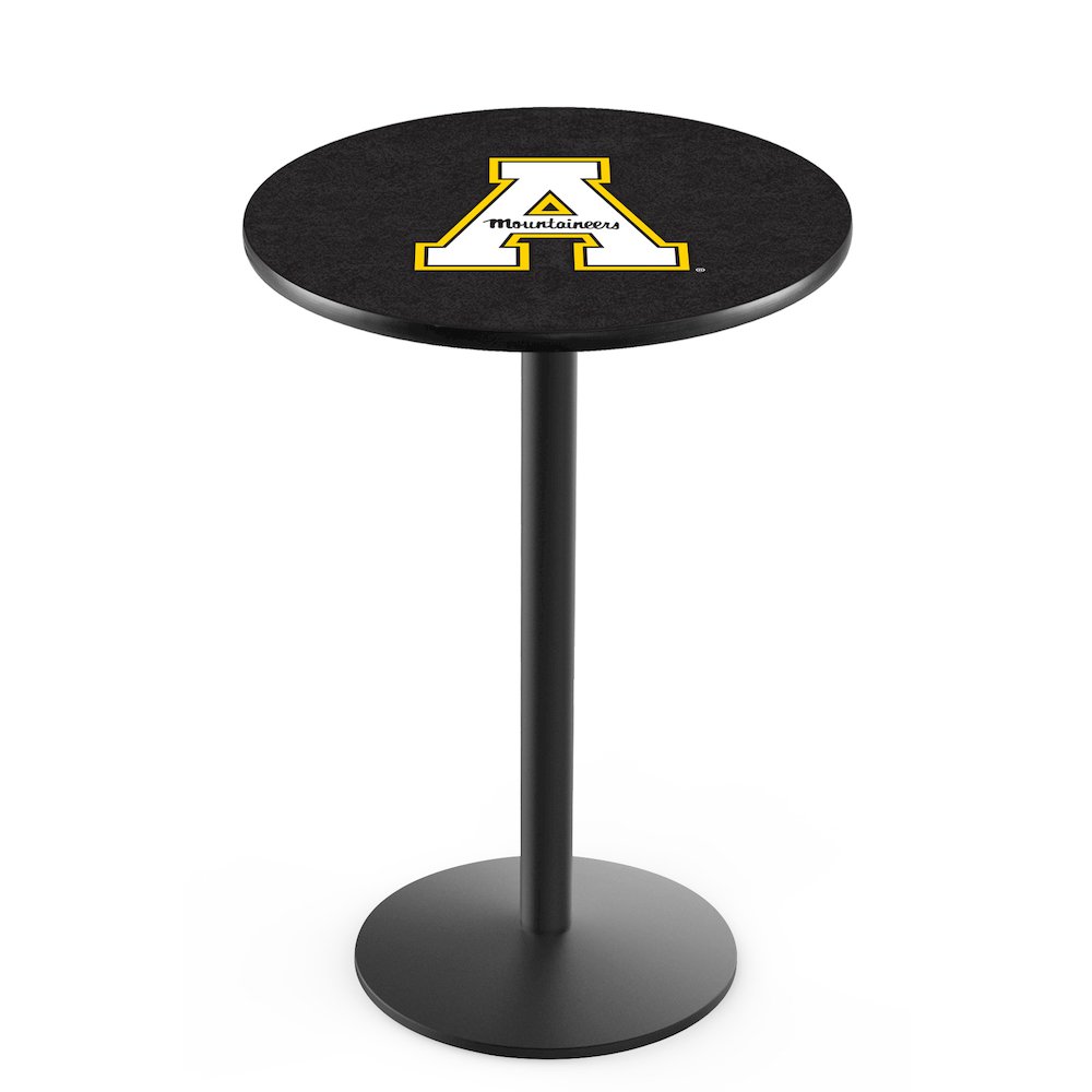 L214 Appalachian State University 36" Tall - 36" Top Pub Table with Black Wrinkle Finish