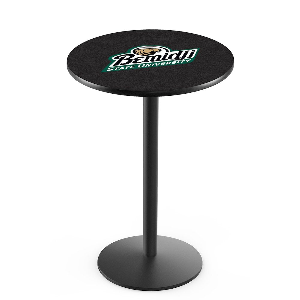 L214 Bemidji State University 36' Tall - 36' Top Pub Table w/ Black Wrinkle Finish