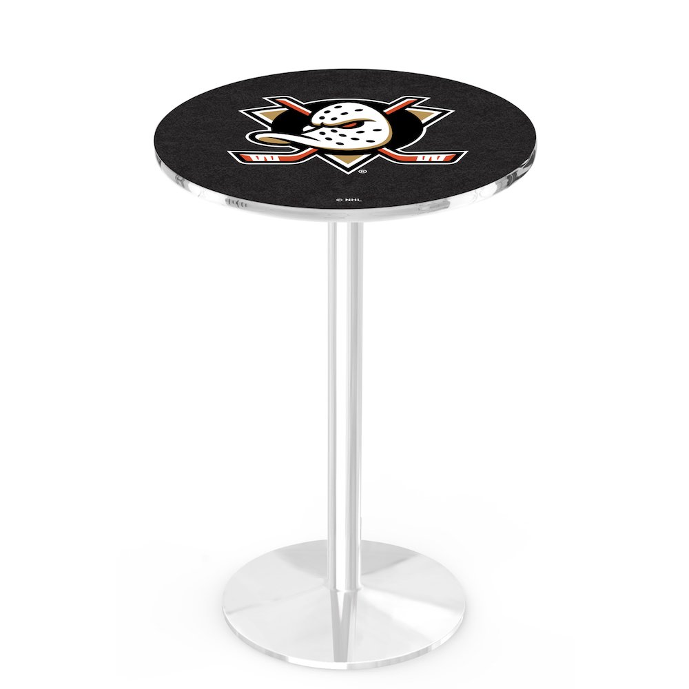 L214 Anaheim Ducks 36' Tall - 36' Top Pub Table w/ Chrome Finish (8211)