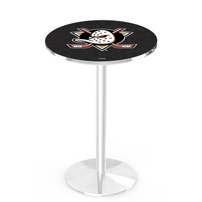 L214 Anaheim Ducks 36' Tall - 36' Top Pub Table w/ Chrome Finish (8211)