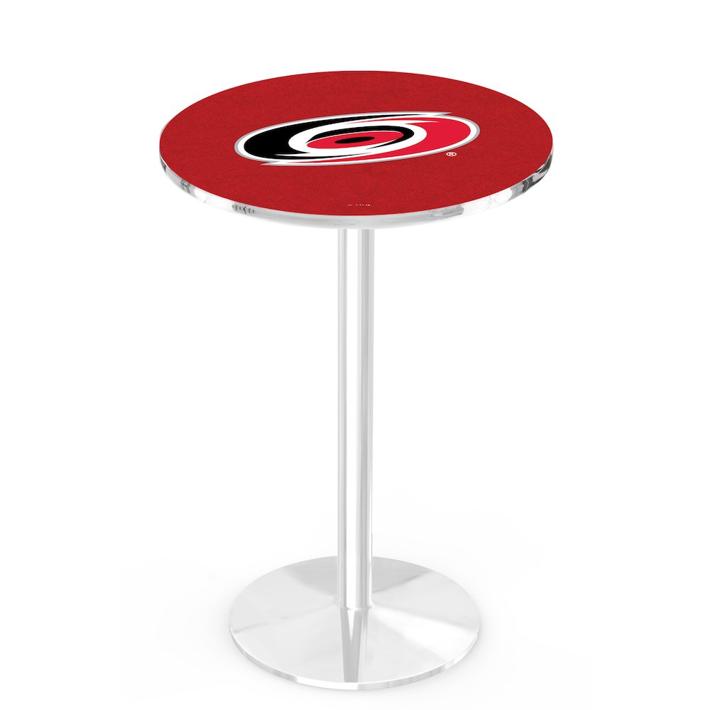 L214 Carolina Hurricanes 36" Tall - 36" Top Pub Table with Chrome Finish (8426)