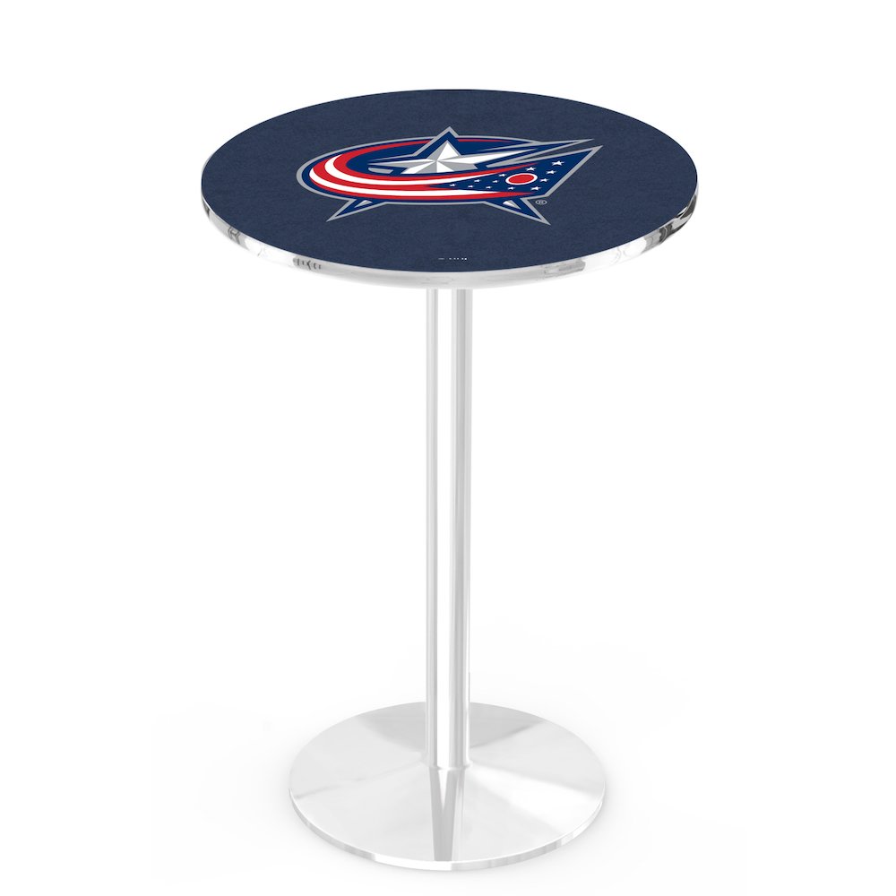 L214 Columbus Blue Jackets 36' Tall - 36' Top Pub Table w/ Chrome Finish (8501)