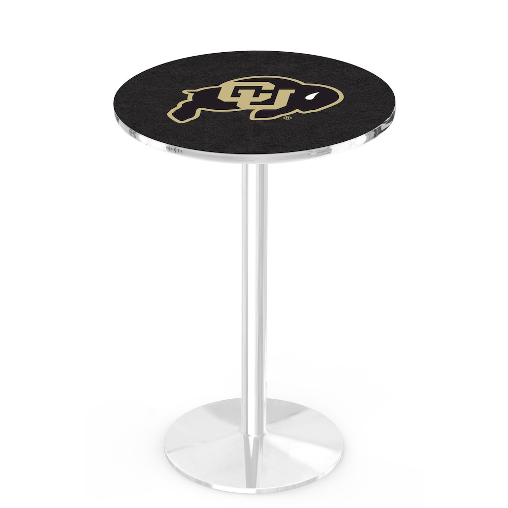 L214 University of Colorado 36' Tall - 36' Top Pub Table w/ Chrome Finish