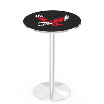 L214 Eastern Washington University 36' Tall - 36' Top Pub Table w/ Chrome Finish