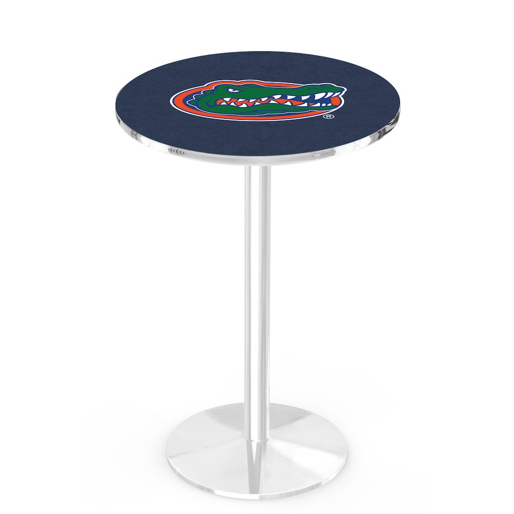 L214 University of Florida 36" Tall - 36" Top Pub Table with Chrome Finish