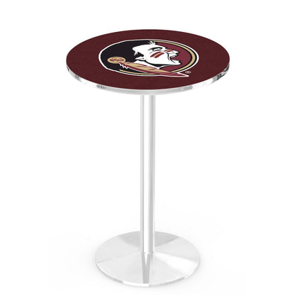 L214 Florida State (Head) 36' Tall - 36' Top Pub Table w/ Chrome Finish