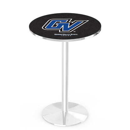 L214 Grand Valley State University 36' Tall - 36' Top Pub Table w/ Chrome Finish