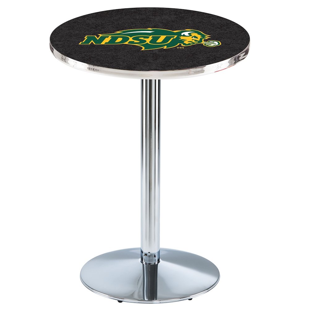 L214 North Dakota State University 36' Tall - 36' Top Pub Table w/ Chrome Finish