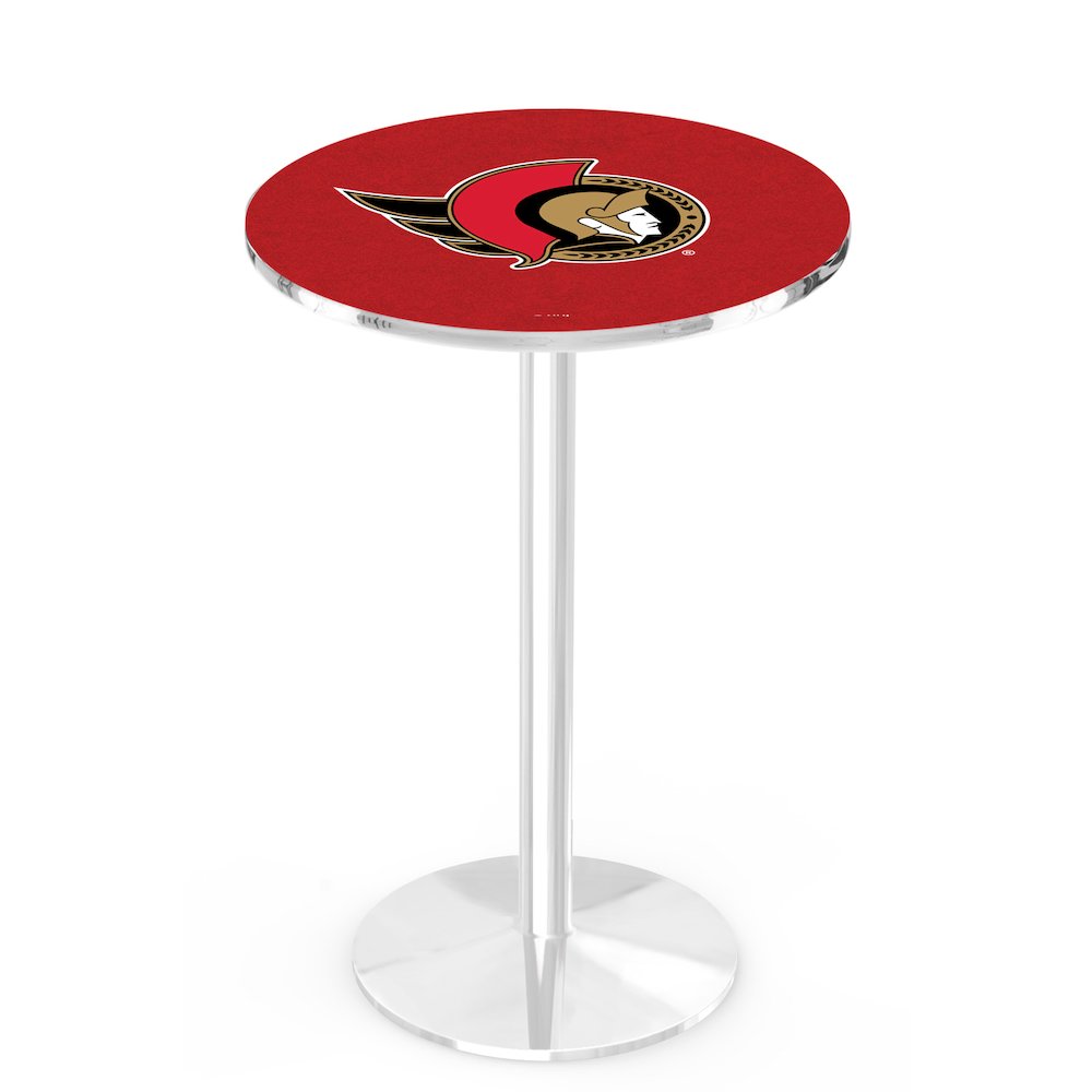 L214 Ottawa Senators 36" Tall - 36" Top Pub Table with Chrome Finish (9393)