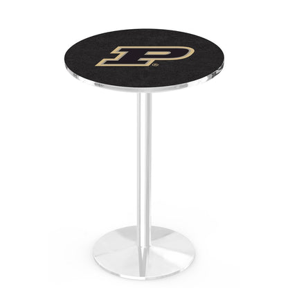 L214 Purdue 36" Tall - 36" Top Pub Table with Chrome Finish