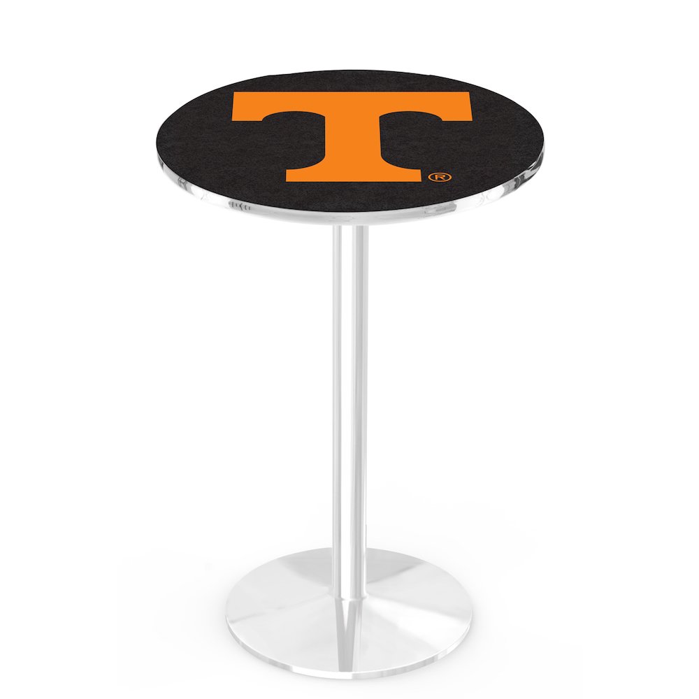 L214 University of Tennessee 36" Tall - 36" Top Pub Table with Chrome Finish