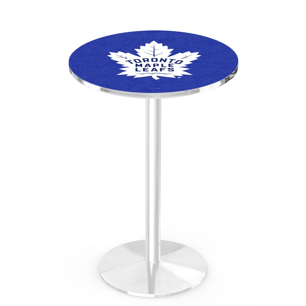 L214 Toronto Maple Leafs 36' Tall - 36' Top Pub Table w/ Chrome Finish (9638)