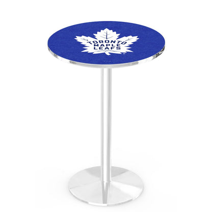 L214 Toronto Maple Leafs 36' Tall - 36' Top Pub Table w/ Chrome Finish (9638)