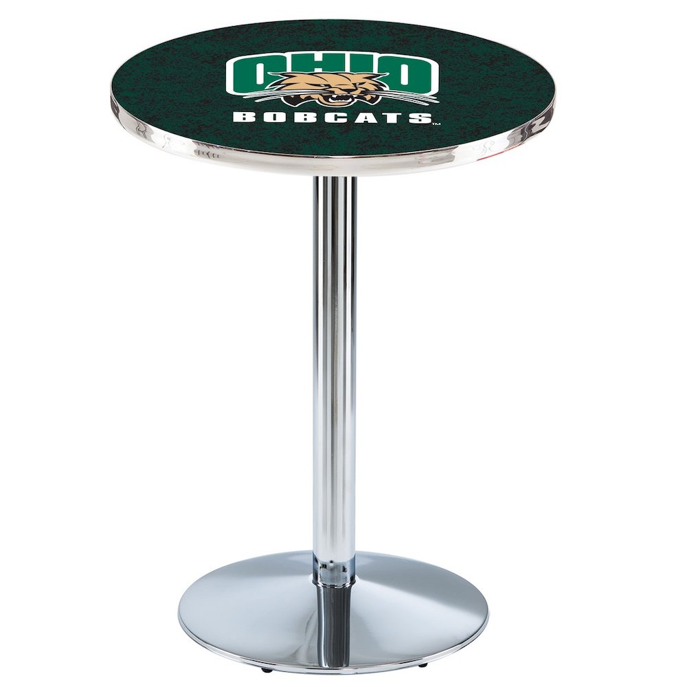 L214 Ohio University 36' Tall - 36' Top Pub Table w/ Chrome Finish