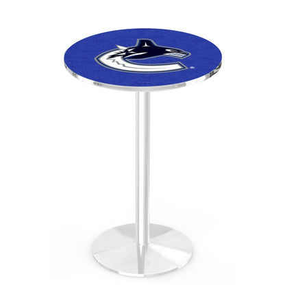 L214 Vancouver Canucks 36" Tall - 36" Top Pub Table with Chrome Finish (9768)