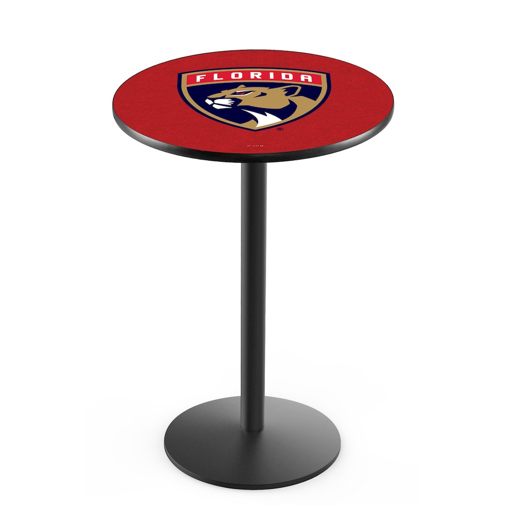 L214 Florida Panthers 36' Tall - 36' Top Pub Table w/ Black Wrinkle Finish (6859)