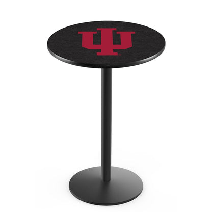 L214 Indiana University 36" Tall - 36" Top Pub Table with Black Wrinkle Finish
