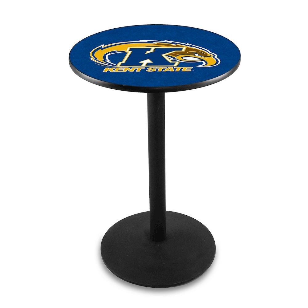 L214 Kent State University 36" Tall - 36" Top Pub Table with Black Wrinkle Finish
