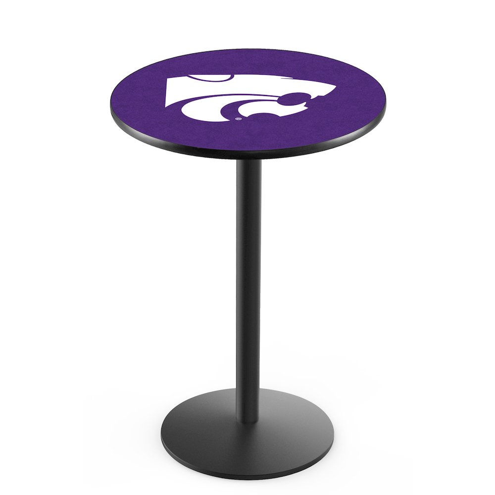 L214 Kansas State University 36' Tall - 36' Top Pub Table w/ Black Wrinkle Finish