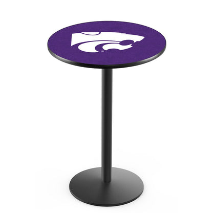 L214 Kansas State University 36' Tall - 36' Top Pub Table w/ Black Wrinkle Finish