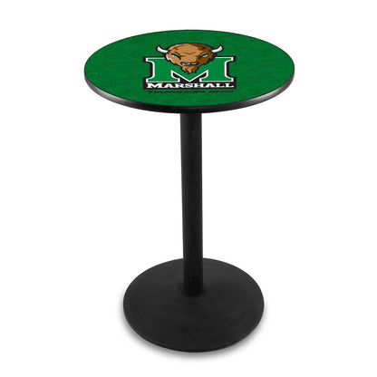 L214 Marshall University 36' Tall - 36' Top Pub Table w/ Black Wrinkle Finish