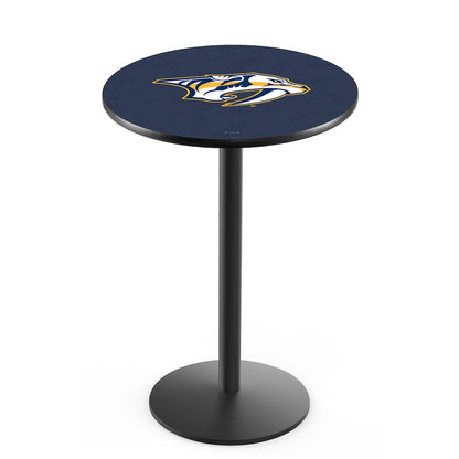 L214 Nashville Predators 36' Tall - 36' Top Pub Table w/ Black Wrinkle Finish (7511)