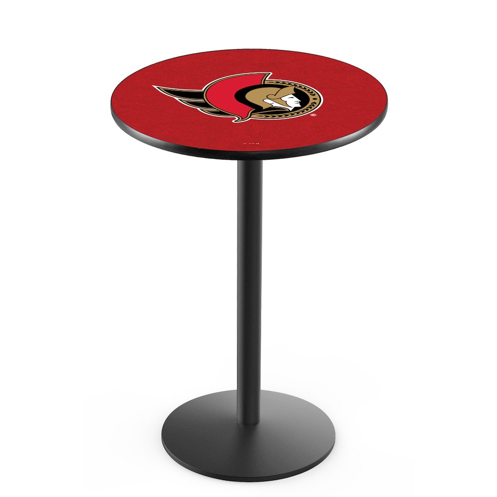 L214 Ottawa Senators 36" Tall - 36" Top Pub Table with Black Wrinkle Finish (7597)