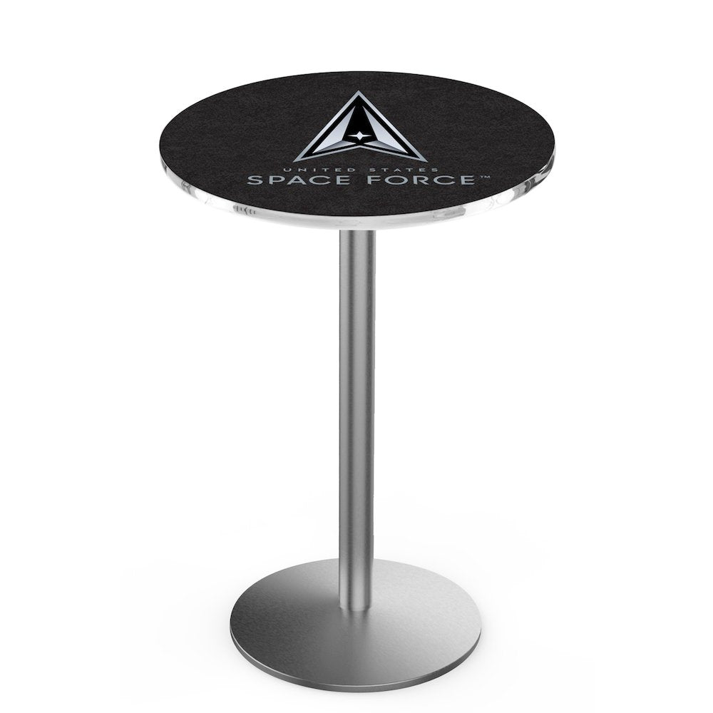 United States Space Force 36" Tall - 36" Top Pub Table with Stainless Finish